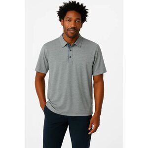 Royal Robbins Straight Fit Gray Polo Shirt Large Mens Short Sleeve Travel